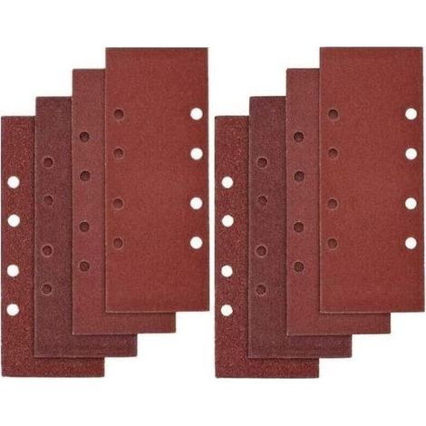 40 PCS Papier de Verre, 93 x 185mm Feuilles Abrasives pour Ponceuse Vibrante 8 Trous Assorted P40, P60, P80, P100 Grit (1/4)