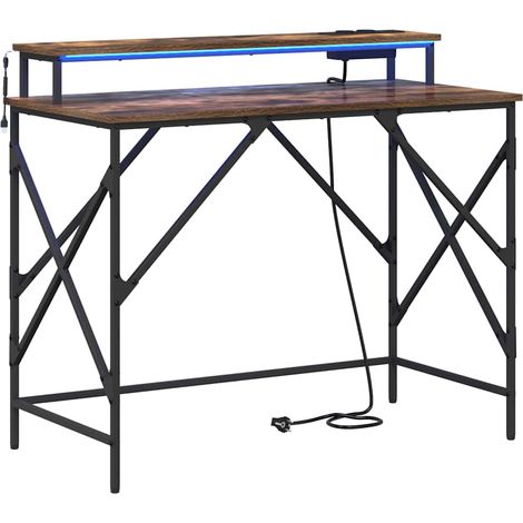 Maison Exclusive - Schreibtisch Geräucherte Eiche 100 x 50 x 86,5