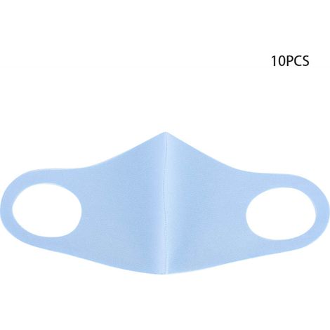 Lot de 10 protège-bouche réutilisables anti-poussière et anti-UV, protection respiratoire bleu ciel (1/5)