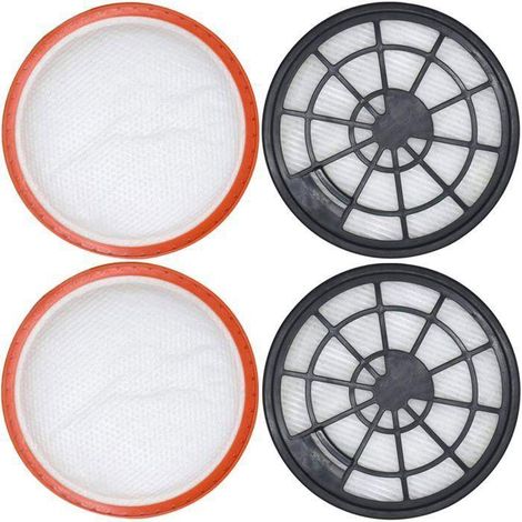 Ensemble de 4 filtres pour Dirt Devil DD2650-1, DD2651-0, DD2651-1, DD2720 2620001, 2620002, 2 filtres de protection moteur (1/4)