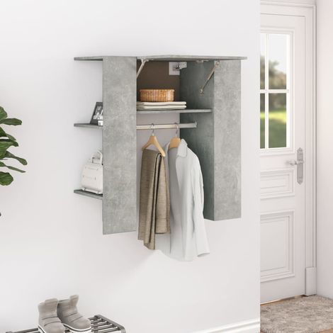 vidaXL Scaffale Ingresso Grigio Cemento 97,5x37x99cm Legno Multistrato (1/5)