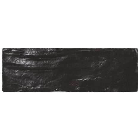 Eiffel Art Construction – Carrelage mural effet zellige bejmat satin noir 6,5x20 cm – Finition satinée – Pâte blanche – Pour intérieur – Lot de 0,50m2 (1/2)