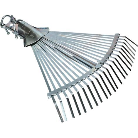 ® Râteau à Feuilles - Réglable - Acier - 28-40,5 cm - Argent - Râteau Jardin - Balai a Gazon - sans Manche - Outil Robuste pour Feuilles et Gazon - Largeur Réglable-NANOTEH (1/5)