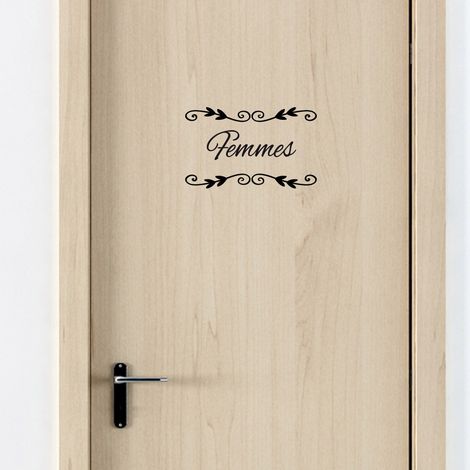 STICKER PORTE TOILETTES FEMMES DECO CHIC (I0305).- Doré - (1/5)