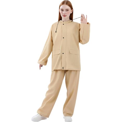 Regenschutz, Regencape Herren Wasserdicht Mit Hose - PVC Regenset Mit 360° Reflektorstreifen, Verstärkter Erwachsene Regenanzug Für Outdoor, Atmungsaktive Öffnungen Gegen Feuchtigkei (1/5)