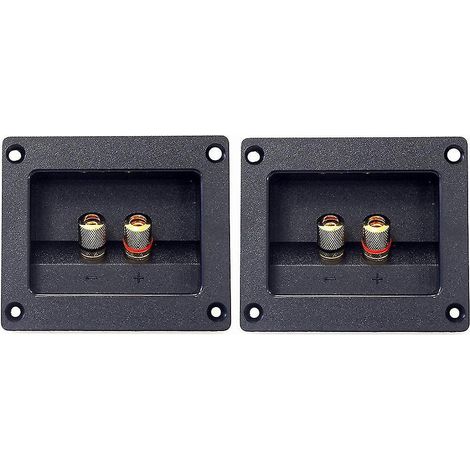 Set mit 2 Federverbindern für 2-Wege-Lautsprecher, DIY-Autoradiogehäuse, Bananenstecker und Subwoofer-Buchsen.