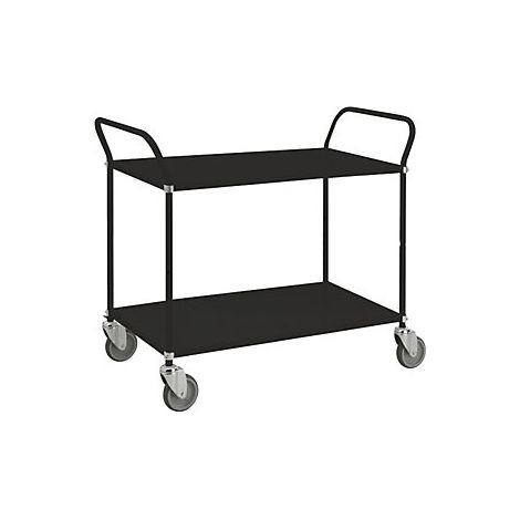 Mesa rodante negra  carga máx 250 kg  2 pisos