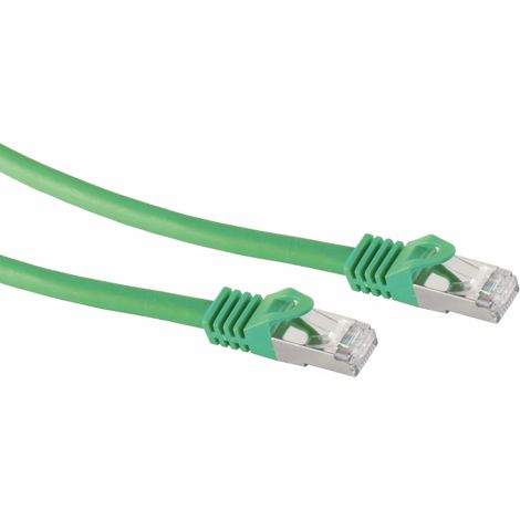 S-IMPULS Câble patch RJ45 S/FTP (PIMF), avec câble brut CAT.7, 0,5 m, vert
