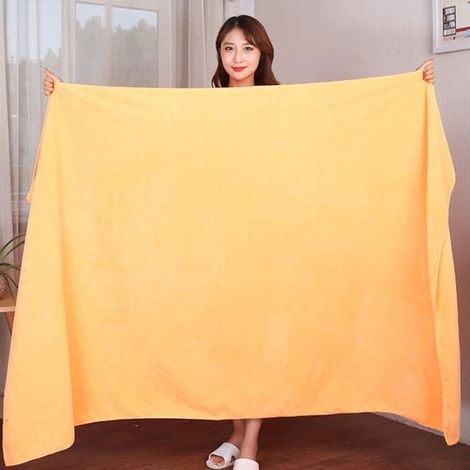 1 pièce Serviette de bain, microfibre super douce, 120x200 cm, jaune, pour voyage camping sport