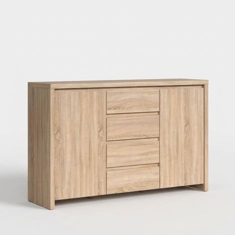 Commode haute 2 portes 4 tiroirs Kaspian (1/3)
