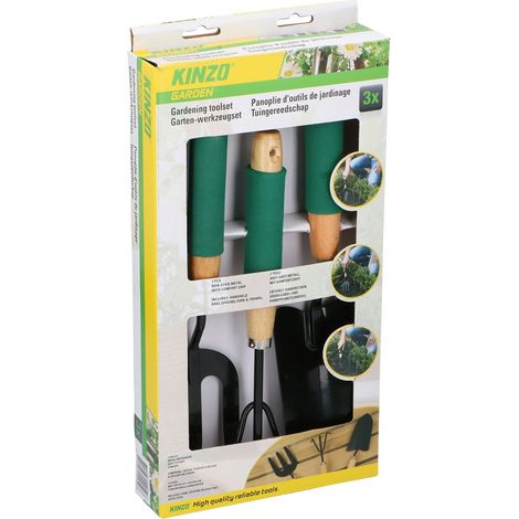 KINZO Ensemble de jardin, kit de creusage et de plantation, 3 pièces (1/2)