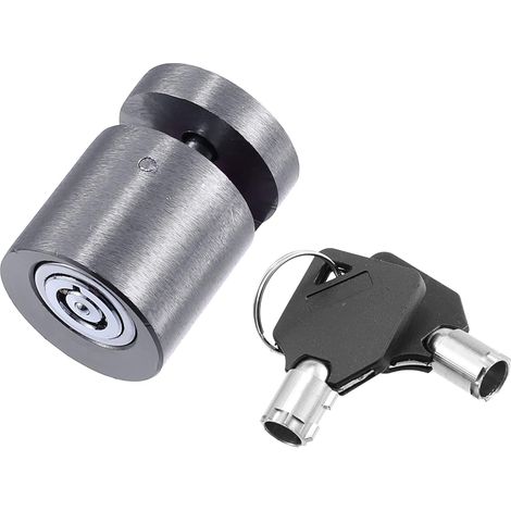 1 juego de bloqueo de disco de seguridad antirrobo para rueda de freno de motocicleta de aleación de aluminio con 2 llaves tono titanio (1/5)