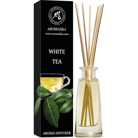 Diffuseur Arôme Thé Blanc 100 ML - Parfum Ambiance - Desodorisant Maison - Diffuseur de Parfum - Parfum Frais et de Longue Durée - Assainisseurs de Air de la Pièce - Reed Diffuser White Tea (1/5)
