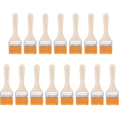 15pcs Pinceaux Peinture 2" Pinceau Peinture Nylon Plat Orange (1/5)