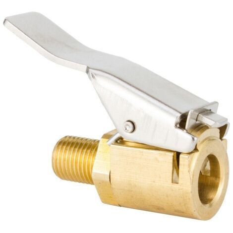 Adaptateur de Valve de Pneu de Voiture, 2pcs Embout de Gonflage Laiton, Clip de tête de conversion pour valves de pneu, Compatible avec toutes les valves de pneus avec filetage de valve (1/4)
