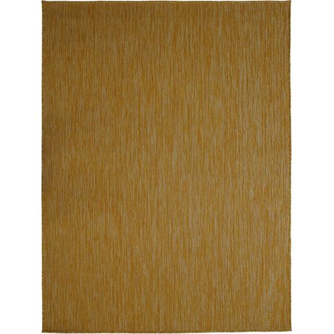 TERRAIN UNI - Tapis intérieur-extérieur aspect jute jaune 133x170 (1/3)