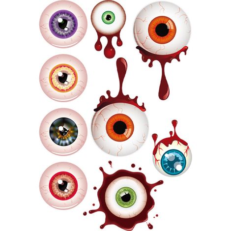 Lot de 2 nouveaux autocollants de fenêtre pour Halloween, grands autocollants de démons effrayants (1/5)