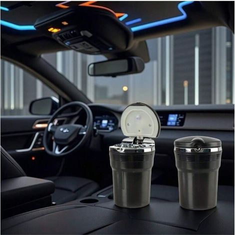 Lot de 2 cendriers de voiture, cendrier étanche pour une utilisation dans la voiture, artefact indispensable pour le conducteur et le passager (1/4)