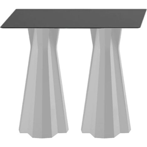 Mesa auxiliar alta rectangular 100cm para taburetes de bar diseño moderno Frozen T2-H - Blanco (1/4)