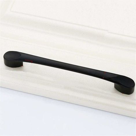 Poignée de cuisine noire 160 mm, poignée de meuble en alliage de zinc avec vis pour tiroir de bureau, armoire, placard