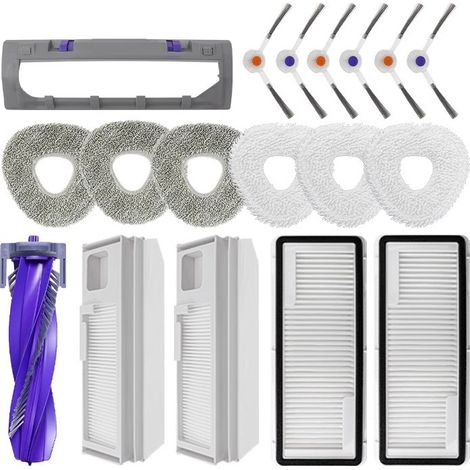Kit 18 accessoires aspirateur robot J4/J4 Lite – brosse maine, filtres HEPA, brosses latérales, lingettes, sacs à poussière (1/4)