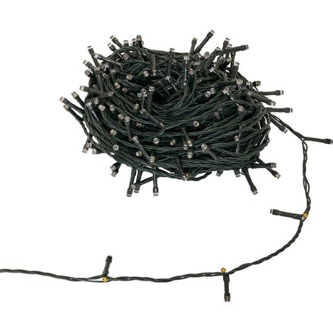 300 led stringa luminosa 30m con timer per esterno ambra filo verde - Feeric lights & christmas