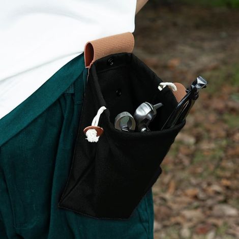 Petits sacs à outils pliables en toile, sacs de rangement polyvalents, sac de récolte pour fruits de jardin, noir