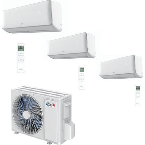 Argo – Climatiseur réversible tri-split 6kW – 2 unités 2.5kW + 1 unité 3.5kW – Gaz R32 – Classe énergétique A++ – WiFi intégré
