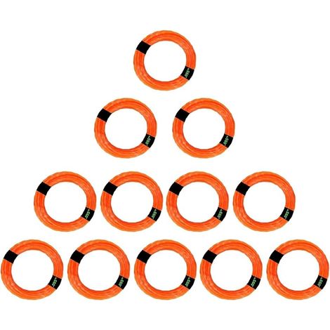 Lot de 12 fils universels en nylon pour débroussailleuse et débroussailleuse - 2,4 mm x 56 m - Carré - Fil de rechange pour bobines de débroussailleuse (1/5)