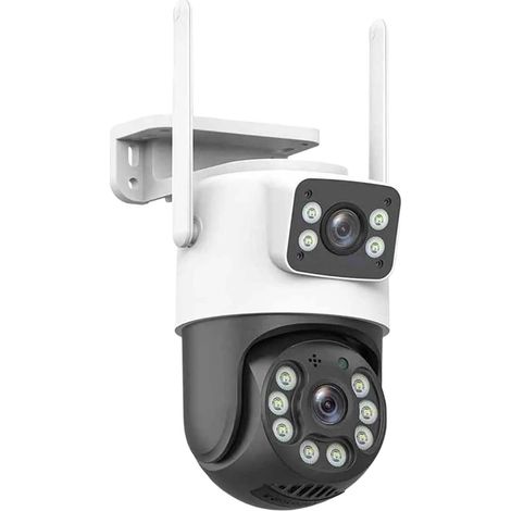 Caméra IP extérieure HD 6MP à Double Objectif et Double écran avec Suivi Automatique IA, Audio et vidéo, et Connexion P2P.(NO Card) (1/5)