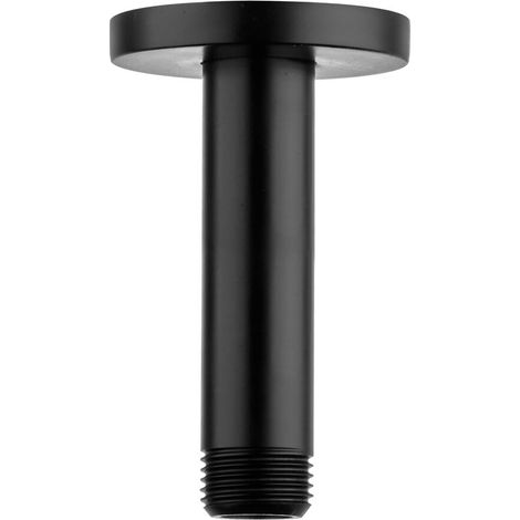 Balterley Modern Bathroom Round Ceiling Mounted Shower Arm Durable Brass Construction, 100mm - Matt Black Finish
