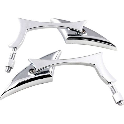 2 pièces (chrome) 8/10 mm universels en alliage d'aluminium rétroviseurs latéraux d'extrémité de barre de moto pour moto vélo de rue vélo de sport Chopper Rétroviseurs de moto