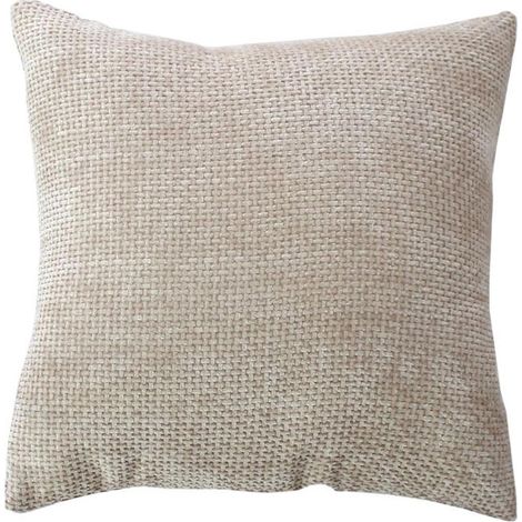 Coussin Déco en Velours "Chenillé" 40x40cm Naturel