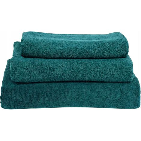 Set mit 3 grünen Badetüchern, 100 % Baumwolle, 50 x 90 cm, 70 x 140 cm, 100 x 150 cm (1/5)