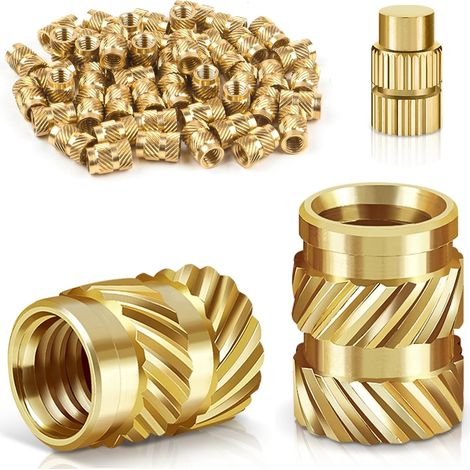 Lot de 50 Inserts Filetés M3 en Laiton - Écrous de Fusion Moletés pour Impression 3D et Plastique (1/5)