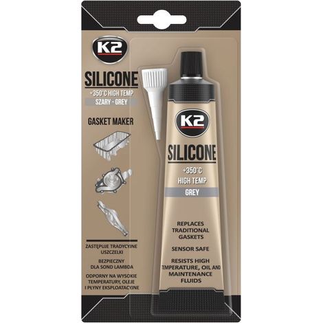 K2 graues Silikon 85G, hochtemperaturbeständig bis +350 Grad, flüssigkeitsdicht (1/5)
