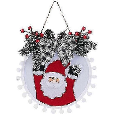 Couronne de Noël décorative, couronne de Noël artificielle, couronne de Noël pour porte, mur ou fenêtre, décoration de Noël (1/5)