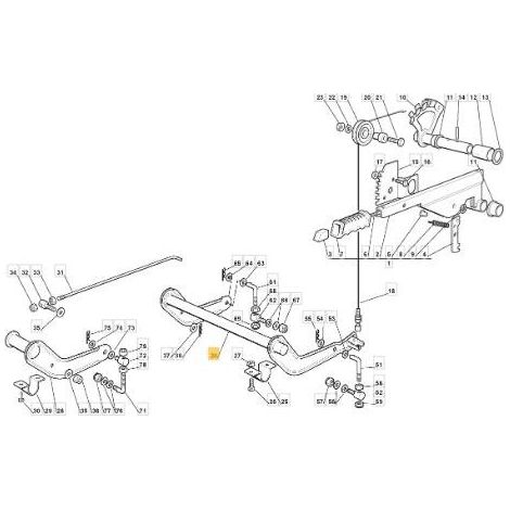 AXE ARRIÈRE PLAT FUCCO CTF T ORIGINE STIGA - 382000381/2