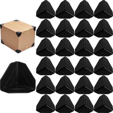 Lot de 24 protections d'angles robustes pour boîtes, carton, emballage de panneau, noir, 6,1 cm x 6,1 cm x 6,1 cm (1/5)
