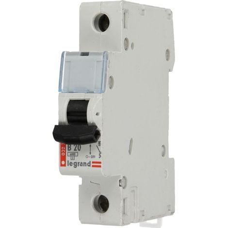 Legrand – Disjoncteur unipolaire 20A – Courbe B – 6000A de court-circuit – Tension 220-230V – Protection circuits éclairage et prises