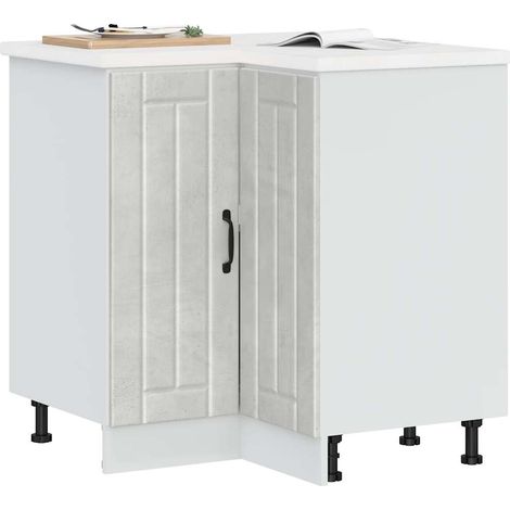 Kitchen Corner Base Cabinet Lucca Concrete Grey Engineered Wood vidaXL