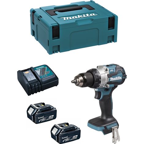Makita DHP492RTJ – Trapano Avvitatore a Percussione 18 V LXT, 141 Nm 2 x 5 ah (1/5)