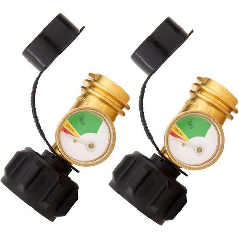 2 PièCes Indicateur de Niveau de Jauge de RéServoir de Propane RV Compteur de Pression de Gaz avec Connexion de Type 1, DéTecteur de Fuite de Propane AméLioré (1/5)
