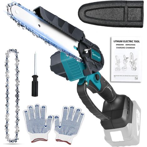 15-cm-Mini-Akku-Kettensäge für Makita 18 V, bürstenlos, Einhand-Ausführung, Grün, ohne Akku (1/5)