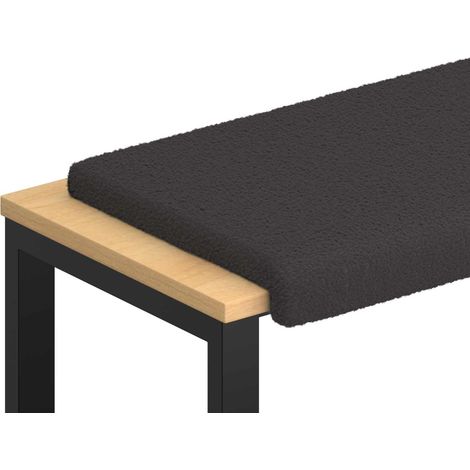 Bankkissen Sherpa-Stoff Dunkelgrau Tiefe 35 cm vidaXL