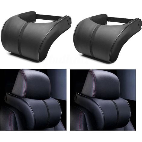 Oreiller de Cou de Voiture Automatique, Douceur Oreiller D'appui-tête de Voiture Oreillers en Mousse à Mémoire de Forme Siège de Repos de Cou Siège en Cuir Noir Coussin (1/5)