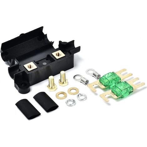 Porte-Fusible 12V 30A avec 2 Fusibles à Lame - Anti-Éclaboussures pour Voiture, Camion, Bateau