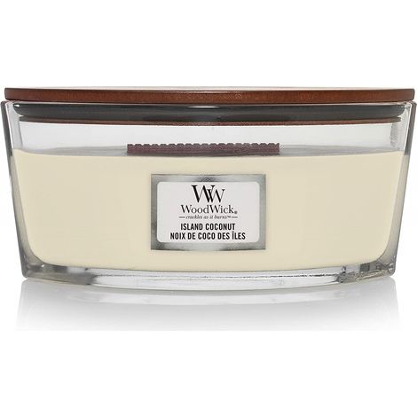 Woodwick Ellipse Bougie Parfumée Noix de Coco Blanc (1/2)