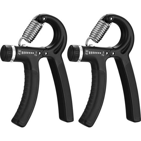 2 piezas de entrenador de manos y antebrazos con fuerza de agarre ajustable de 5 a 60 kg para fitness, escalada y reducción del estrés. (1/2)