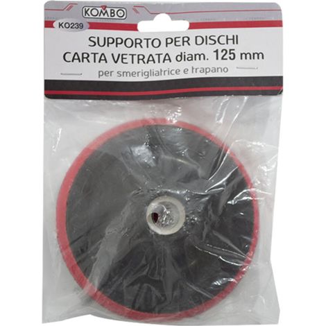 Supporto per Dischi Carta Vetrata per Smerigliatrice/Trapano Diam 125mm